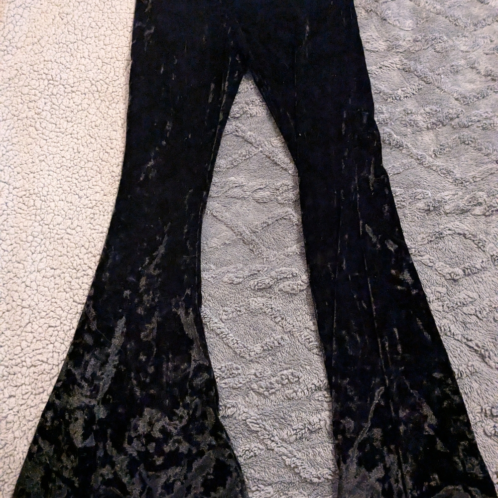 Elegant Black Velvet Flare Pants